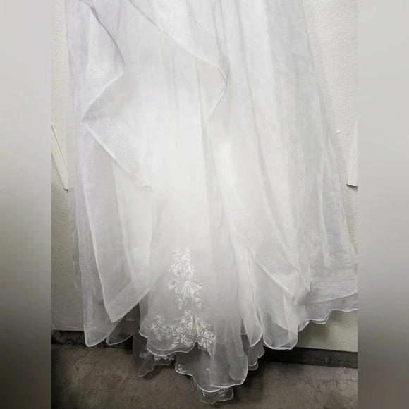 Lulus Mine, All Mine White Embroidered Organza Strapless A-Line Gown Wedding - Picture 9 of 13